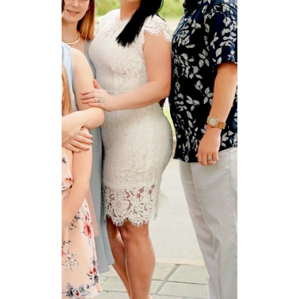 White Lace Dress / Bridal Shower Dress